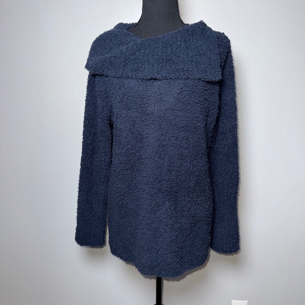 J. Jill Pure Jill Navy Blue Boucle Popcorn Knit Sweater XLP 285992 NWT $89